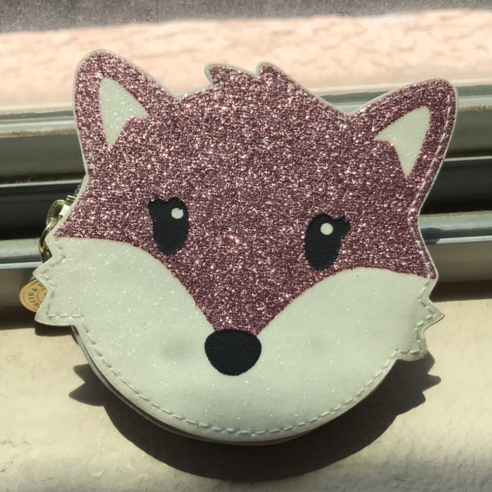 Sparkly Rose Gold Fox Coin Purse